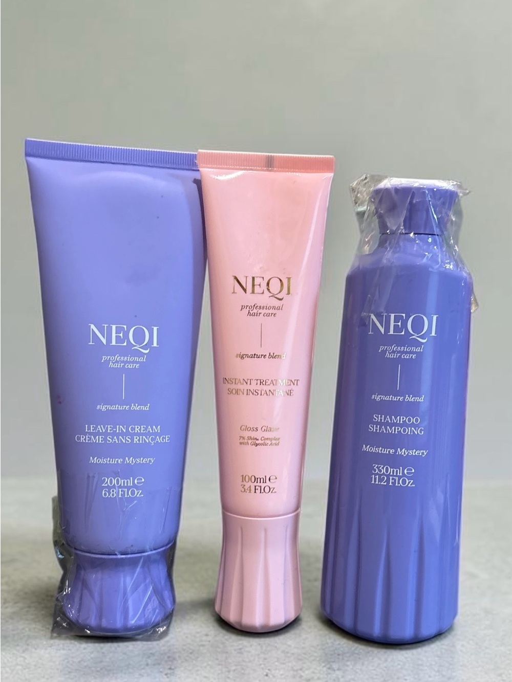 Neqi Moisture Mystery Leave-In Cream & Shampoo with Gloss Glaze Treatment